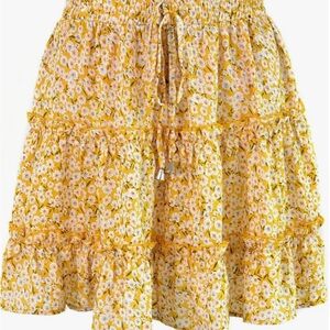 Floral Yellow Skirt